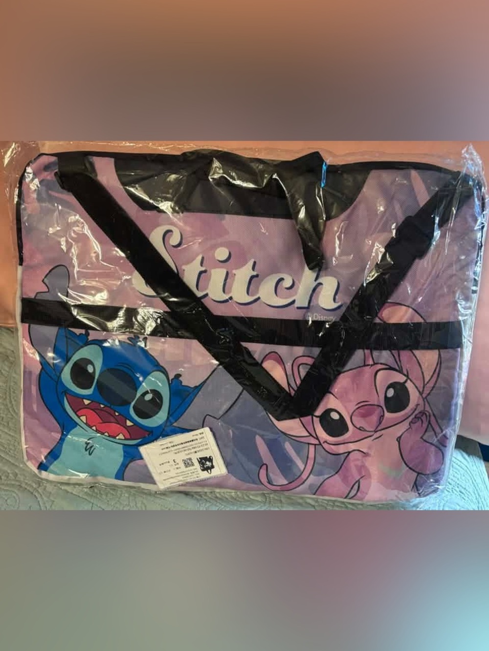 Disney Pink and Black Stitch & Angel Laptop Case